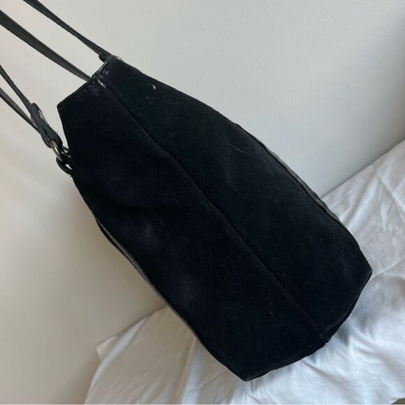 PATRICIA NASH Black Suede Benvenuto Cava XL Tote Shoulder Bag Rivets Travel - Picture 2 of 11